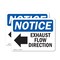 Signmission Exhaust Flow Direction (Left Arrow) Sign With Symbol, 7 in W x Rectangle, Vinyl Decal OS-2PACK-NS-D-57-L-12214 - alternate 1